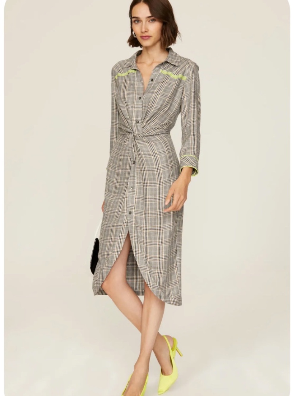 Le Superbe⎼To-A-T Boyfriend Baller Dress, Grey Plaid Midi, Sz 0